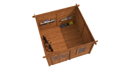 Lugarde Select Modern summerhouse 28mm Bristol 388x388cm - Brown Wood Oil