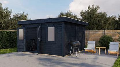 Lugarde Select Modern summerhouse 28mm Bristol 388x388cm - Black Wood Oil