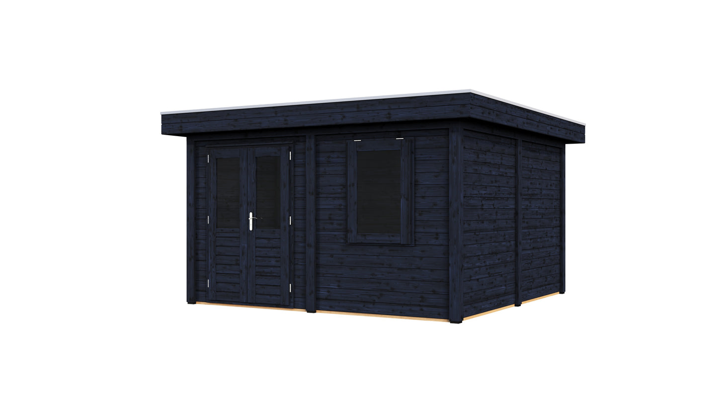 Lugarde Select Modern summerhouse 28mm Bristol 388x388cm - Black Wood Oil