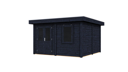 Lugarde Select Modern summerhouse 28mm Bristol 388x388cm - Black Wood Oil