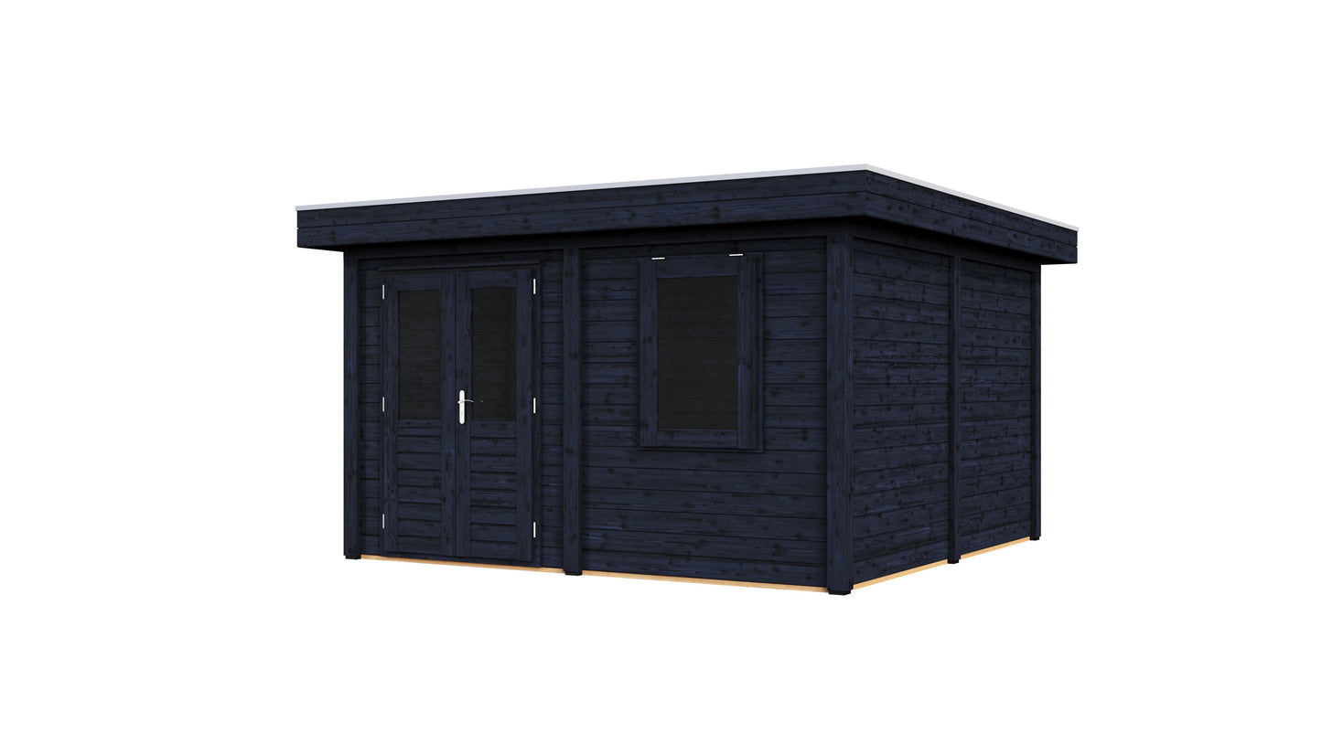 Lugarde Select Modern summerhouse 28mm Bristol 388x388cm - Black Wood Oil