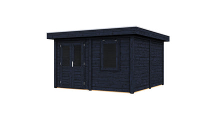 Lugarde Select Modern summerhouse 28mm Bristol 388x388cm - Black Wood Oil