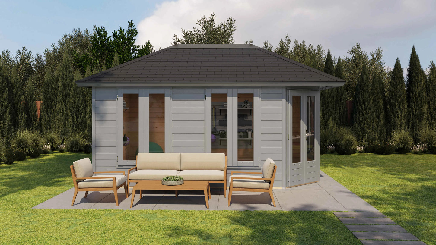 Lugarde Select Prima summerhouse Falkirk 480x300cm - RAL 7021