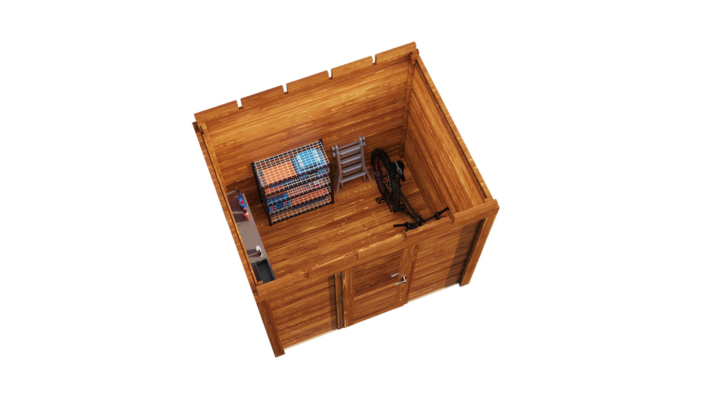 Lugarde Select Modern summerhouse 28mm Sheffield 250x200cm - Brown Wood Oil