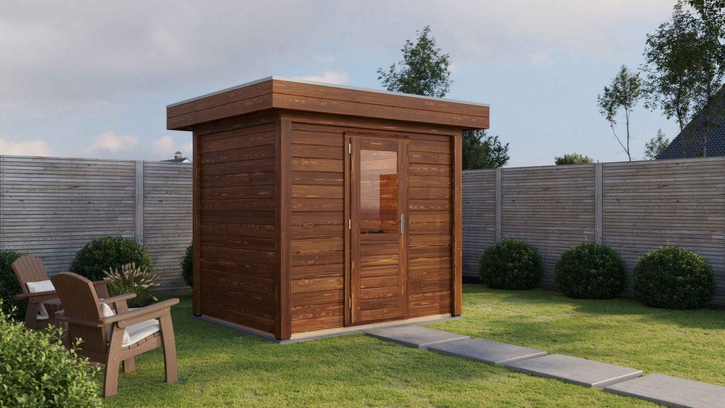 Lugarde Select Modern summerhouse 28mm Sheffield 250x200cm - Brown Wood Oil