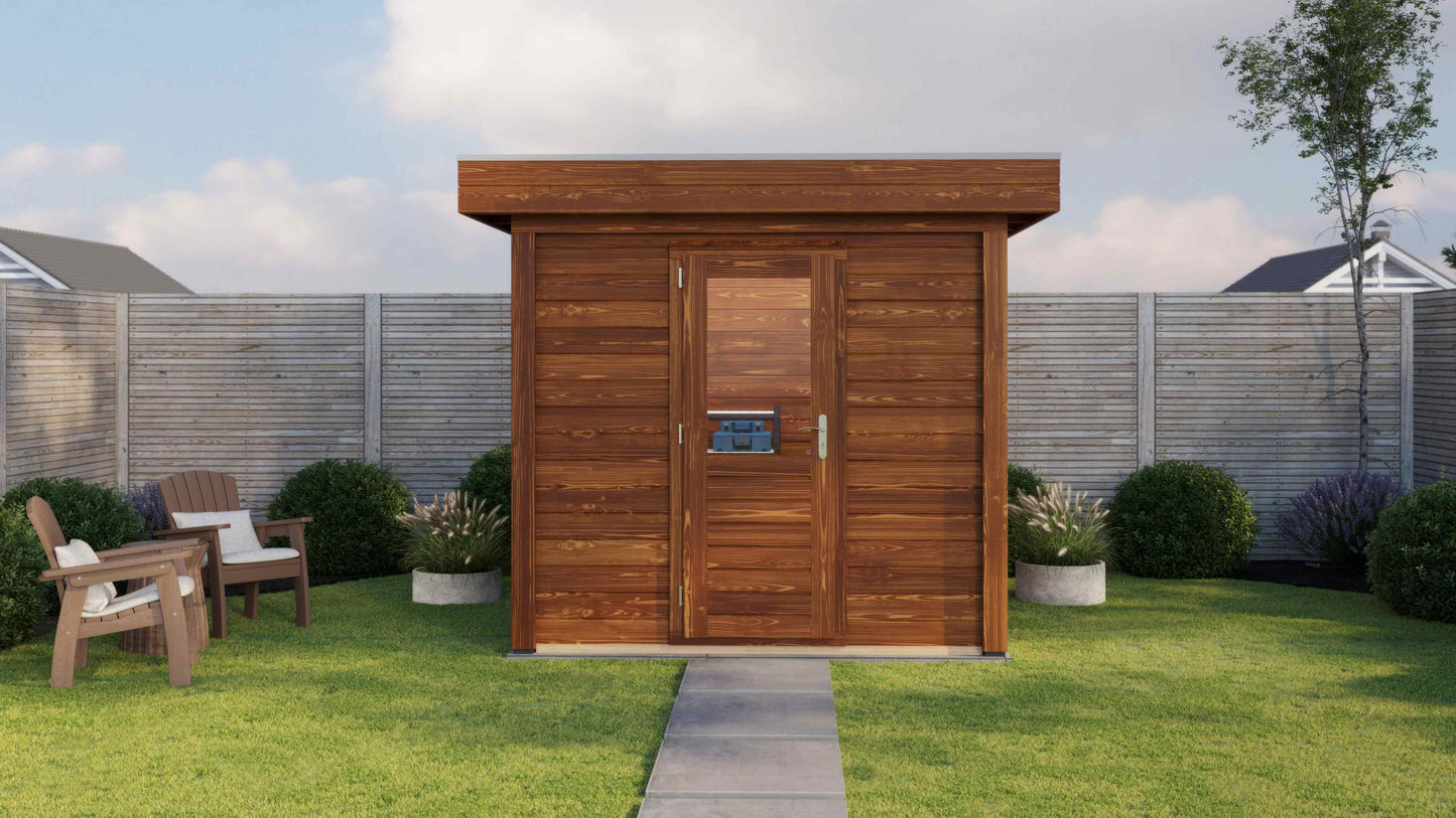 Lugarde Select Modern summerhouse 28mm Sheffield 250x200cm - Brown Wood Oil