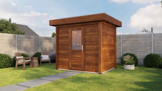 Lugarde Select Modern summerhouse 28mm Sheffield 250x200cm - Brown Wood Oil