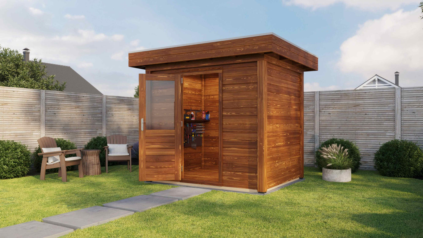 Lugarde Select Modern summerhouse 28mm Sheffield 250x200cm - Brown Wood Oil
