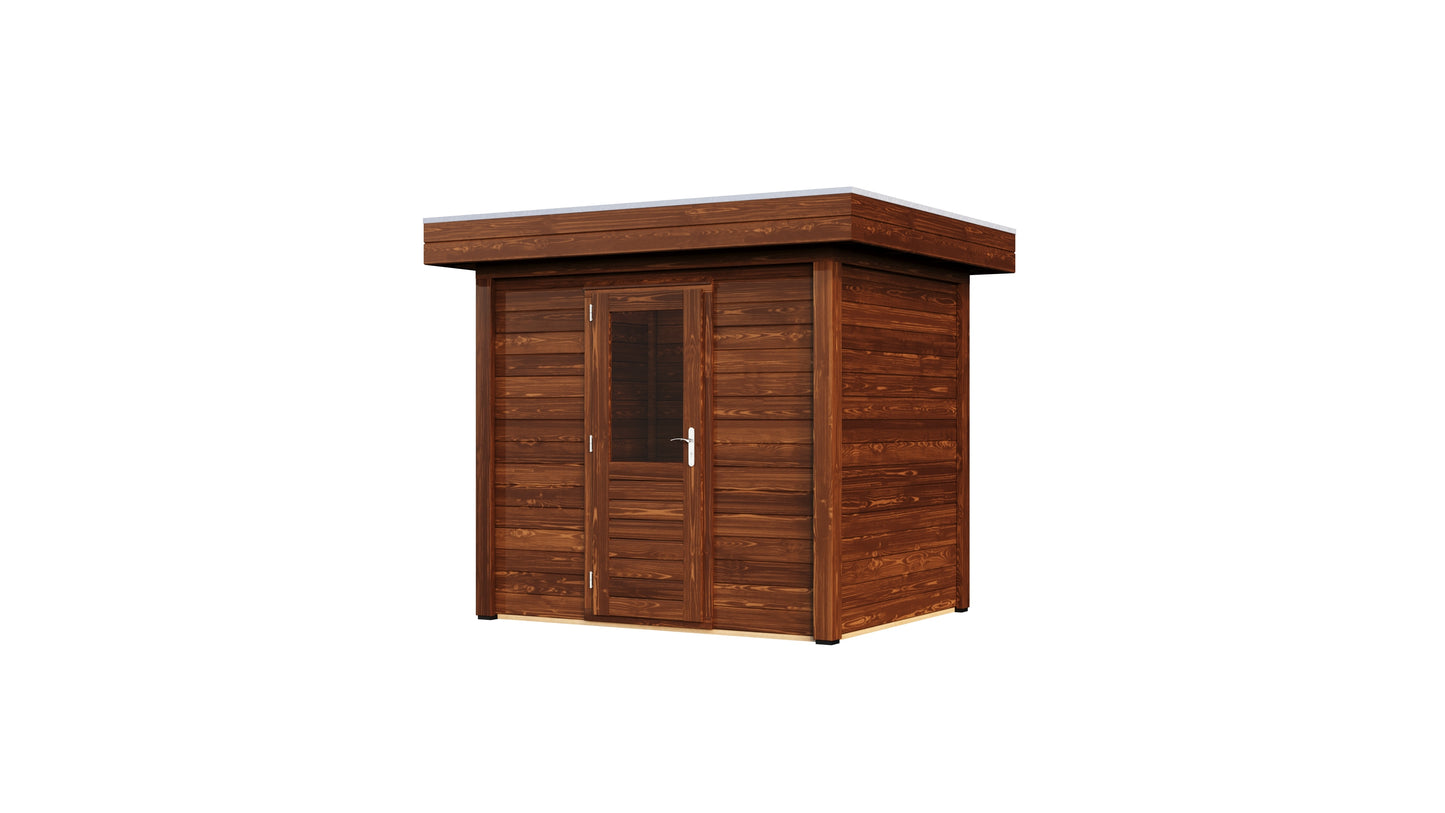 Lugarde Select Modern summerhouse 28mm Sheffield 250x200cm - Brown Wood Oil