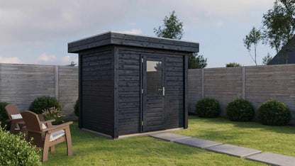 Lugarde Select Modern summerhouse 28mm Sheffield 250x200cm - Black Wood Oil