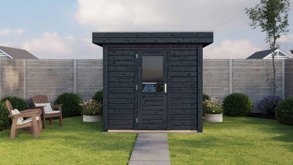 Lugarde Select Modern summerhouse 28mm Sheffield 250x200cm - Black Wood Oil