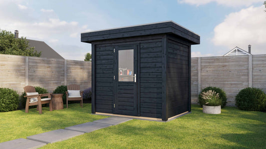 Lugarde Select Modern summerhouse 28mm Sheffield 250x200cm - Black Wood Oil