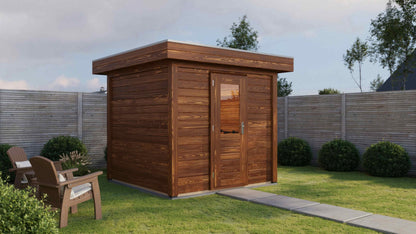 Lugarde Select Modern summerhouse 28mm Sedgley 250x250cm - Brown Wood Oil