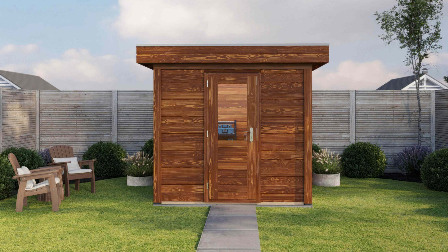 Lugarde Select Modern summerhouse 28mm Sedgley 250x250cm - Brown Wood Oil