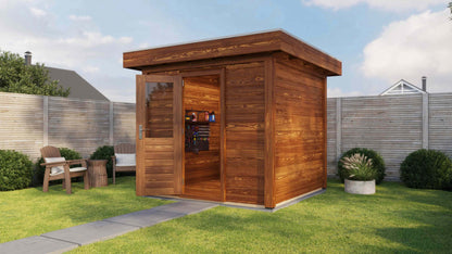 Lugarde Select Modern summerhouse 28mm Sedgley 250x250cm - Brown Wood Oil