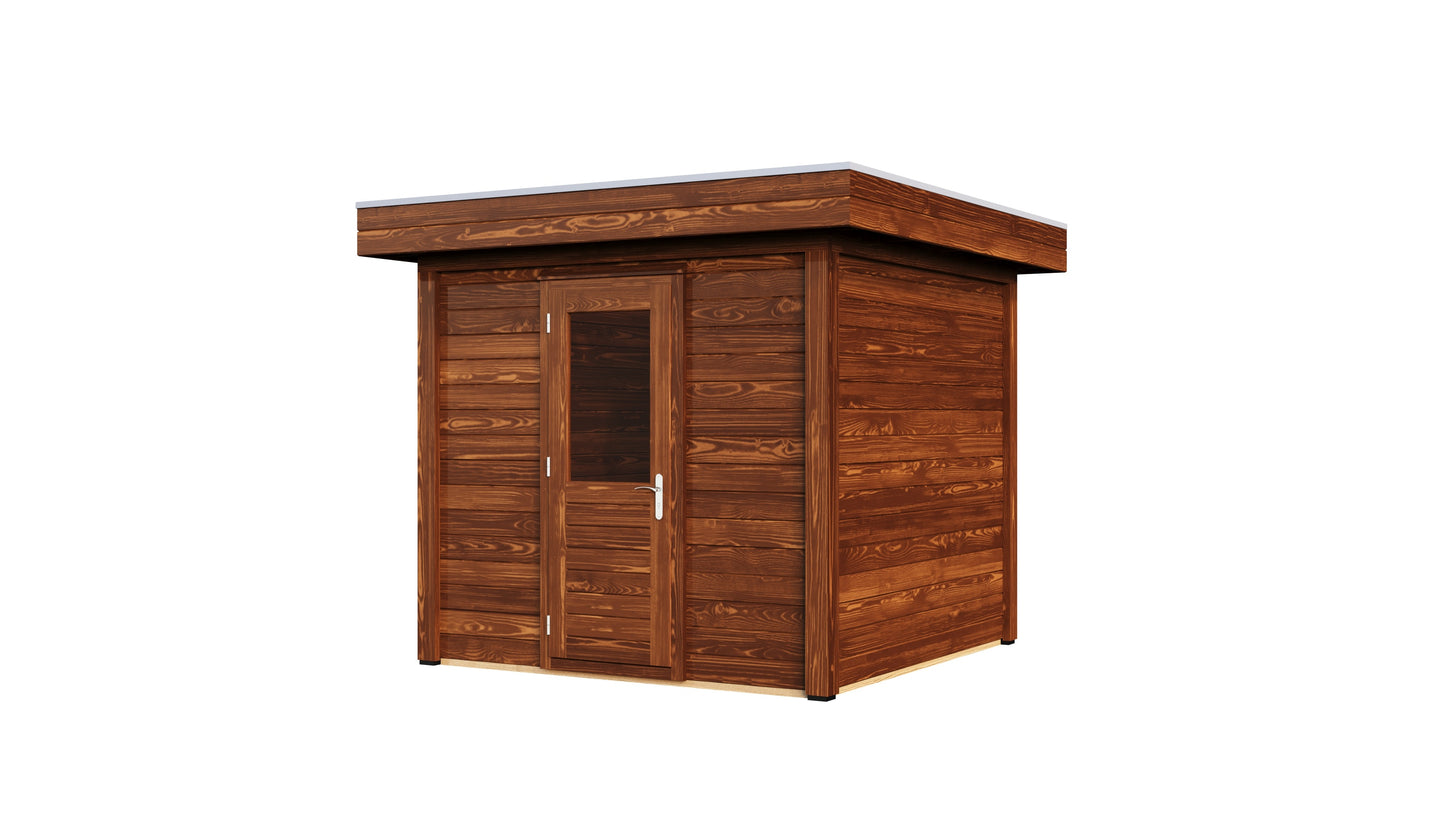 Lugarde Select Modern summerhouse 28mm Sedgley 250x250cm - Brown Wood Oil