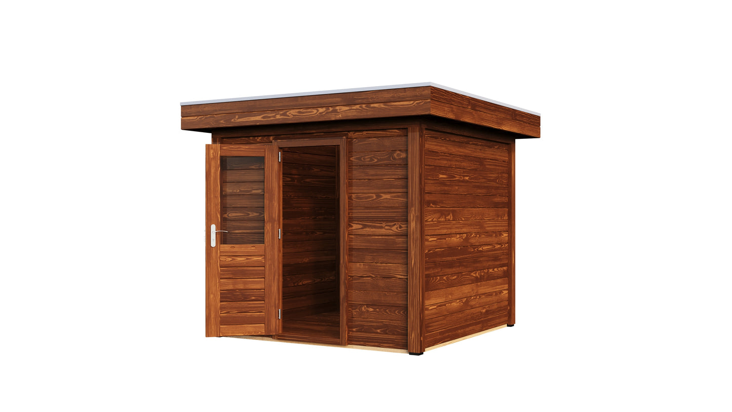Lugarde Select Modern summerhouse 28mm Sedgley 250x250cm - Brown Wood Oil