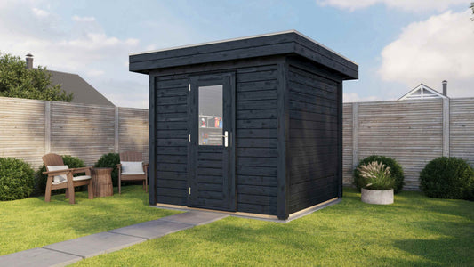 Lugarde Select Modern summerhouse 28mm Sedgley 250x250cm - Black Wood Oil