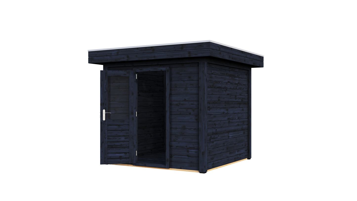 Lugarde Select Modern summerhouse 28mm Sedgley 250x250cm - Black Wood Oil