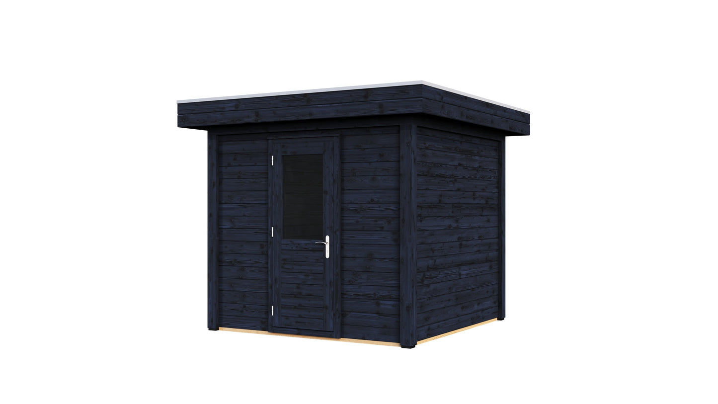Lugarde Select Modern summerhouse 28mm Sedgley 250x250cm - Black Wood Oil