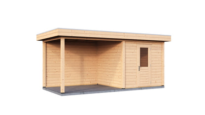 Lugarde Select Modern summerhouse 28mm with veranda Birmingham 250x250cm + 300cm - Untreated