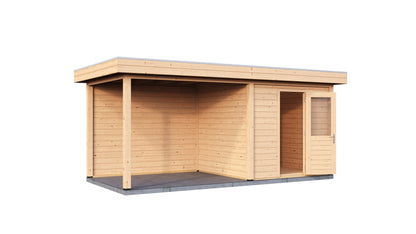 Lugarde Select Modern summerhouse 28mm with veranda Birmingham 250x250cm + 300cm - Untreated