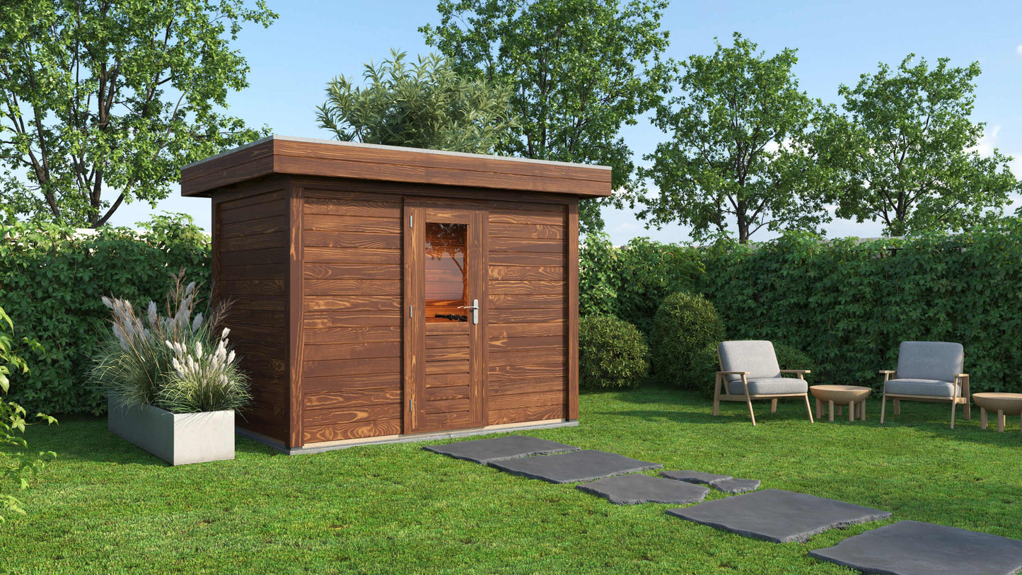 Lugarde Select Modern summerhouse 28mm Liverpool 300x200cm - Brown Wood Oil