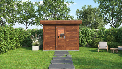 Lugarde Select Modern summerhouse 28mm Liverpool 300x200cm - Brown Wood Oil