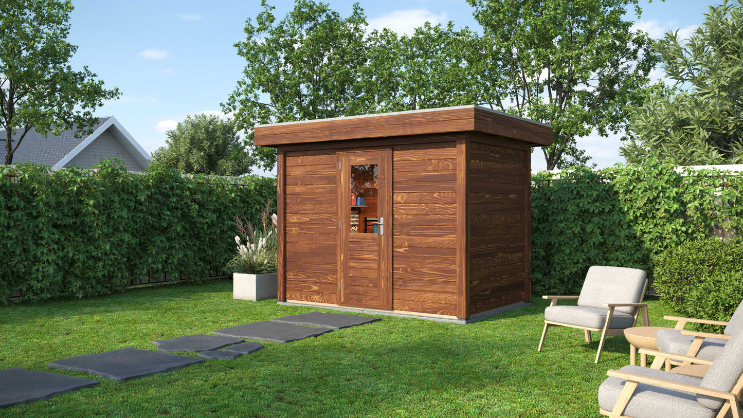 Lugarde Select Modern summerhouse 28mm Liverpool 300x200cm - Brown Wood Oil