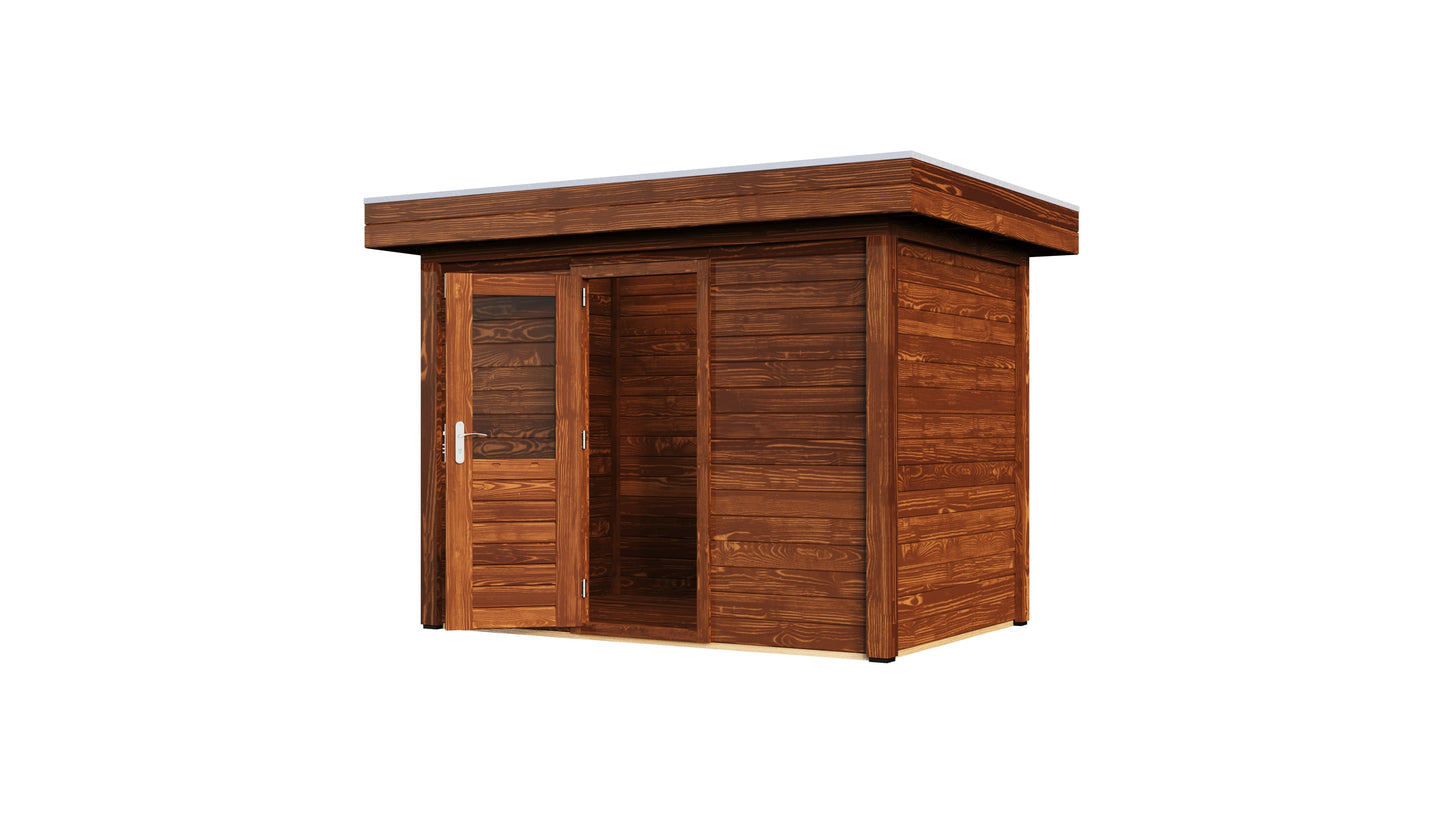 Lugarde Select Modern summerhouse 28mm Liverpool 300x200cm - Brown Wood Oil
