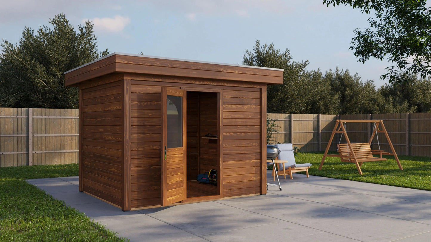 Lugarde Select Modern summerhouse 28mm Wolverhampton 300x250cm - Brown Wood Oil