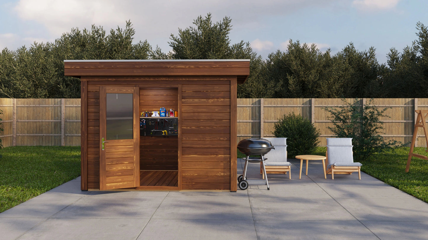 Lugarde Select Modern summerhouse 28mm Wolverhampton 300x250cm - Brown Wood Oil