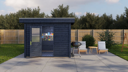 Lugarde Select Modern summerhouse 28mm Wolverhampton 300x250cm - Black Wood Oil