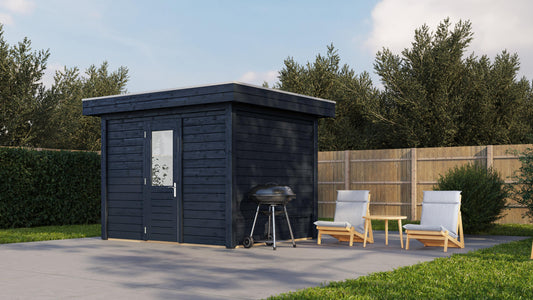 Lugarde Select Modern summerhouse 28mm Wolverhampton 300x250cm - Black Wood Oil