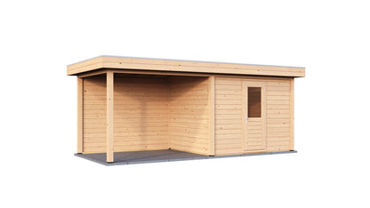 Lugarde Select Modern summerhouse 28mm with veranda Gloucester 300x250cm + 300cm - Untreated