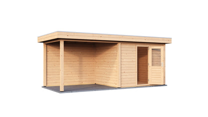 Lugarde Select Modern summerhouse 28mm with veranda Gloucester 300x250cm + 300cm - Untreated