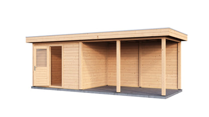 Lugarde Select Modern summerhouse 28mm with veranda Edinburgh 300x250cm + 400cm - Untreated