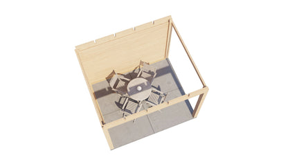 Lugarde Select Gazebo Winsford 300x250cm 28mm - flatroof - Untreated