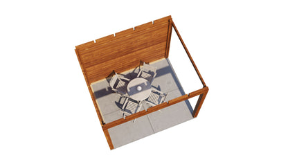 Lugarde Select Gazebo Winsford 300x250cm 28mm - flatroof - Brown Wood Oil