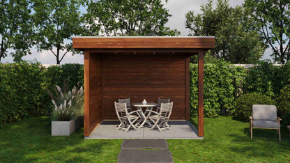 Lugarde Select Gazebo Winsford 300x250cm 28mm - flatroof - Brown Wood Oil