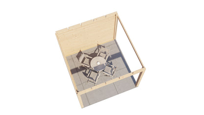 Lugarde Select Gazebo Trowbridge 300x300cm 28mm - flatroof - Untreated