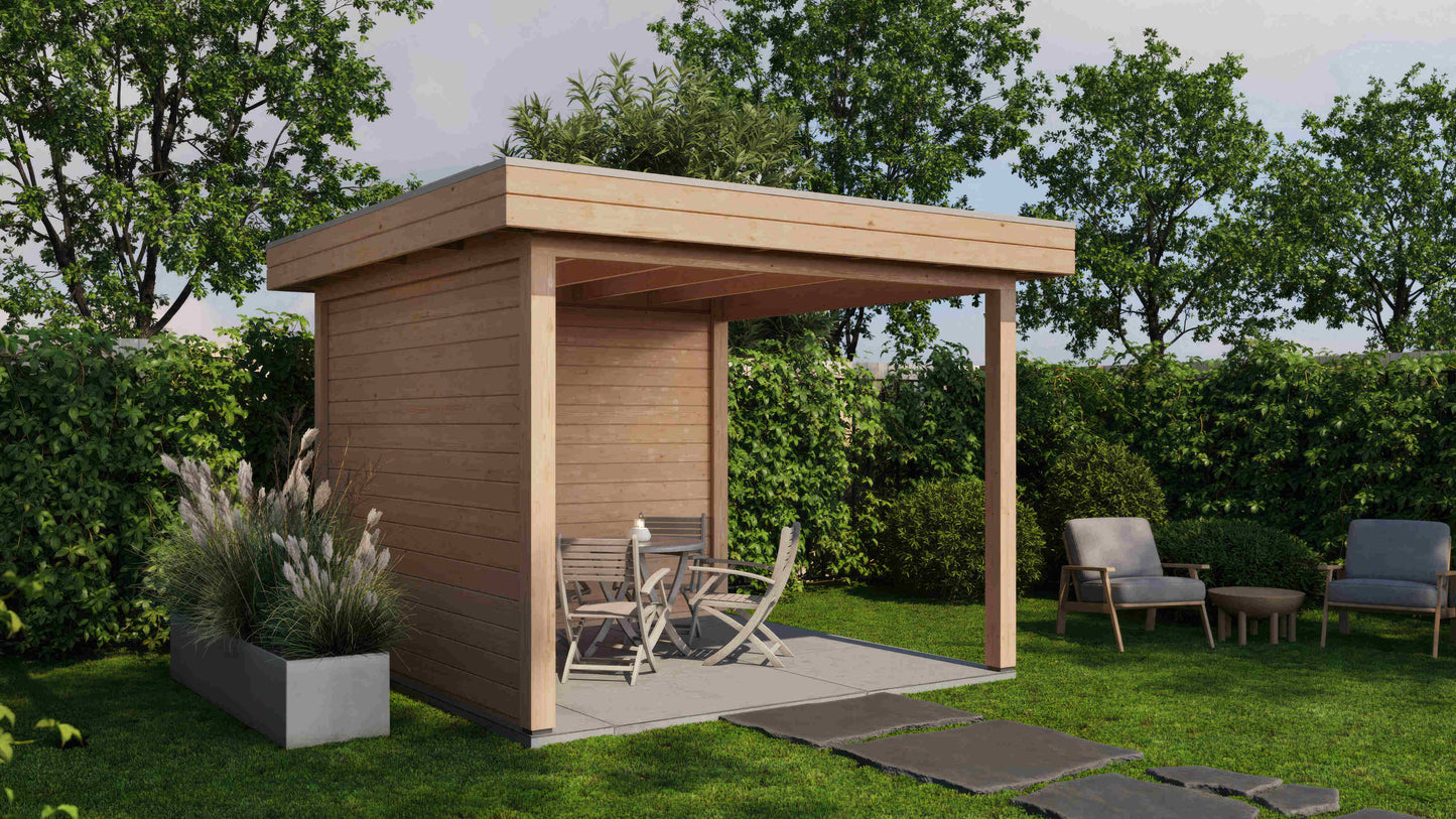 Lugarde Select Gazebo Trowbridge 300x300cm 28mm - flatroof - Untreated