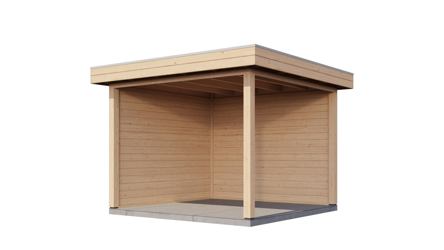 Lugarde Select Gazebo Trowbridge 300x300cm 28mm - flatroof - Untreated