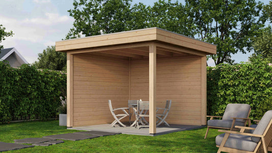 Lugarde Select Gazebo Trowbridge 300x300cm 28mm - flatroof - Untreated