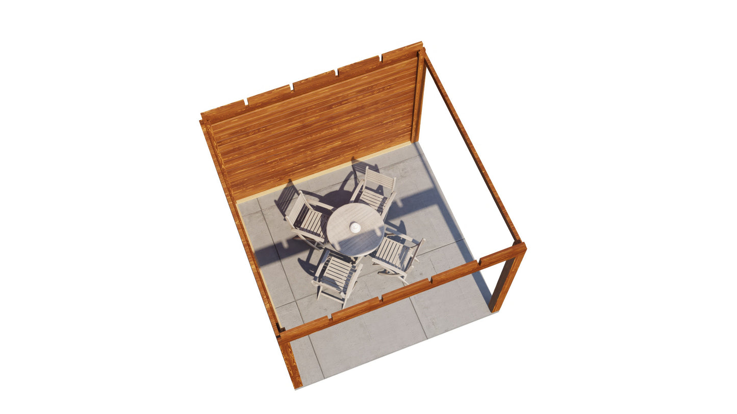 Lugarde Select Gazebo Trowbridge 300x300cm 28mm - flatroof - Brown Wood Oil