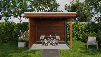 Lugarde Select Gazebo Trowbridge 300x300cm 28mm - flatroof - Brown Wood Oil