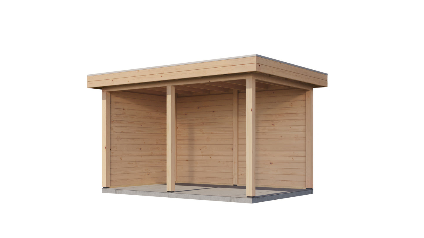 Lugarde Select Gazebo Andover 388x250cm 28mm - flatroof - Untreated