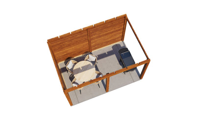 Lugarde Select Gazebo Andover 388x250cm 28mm - flatroof - Brown Wood Oil