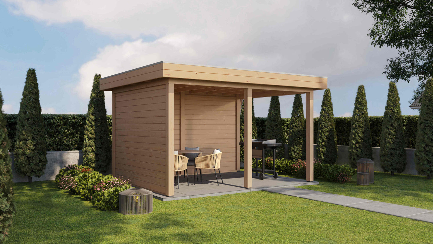 Lugarde Select Gazebo Lenham 388x300cm 28mm - flatroof - Untreated