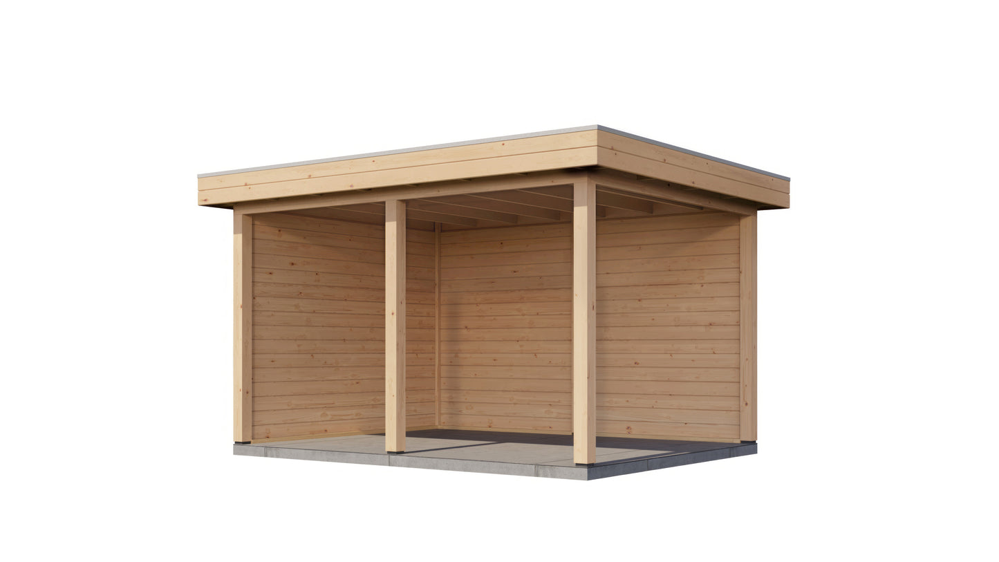 Lugarde Select Gazebo Lenham 388x300cm 28mm - flatroof - Untreated
